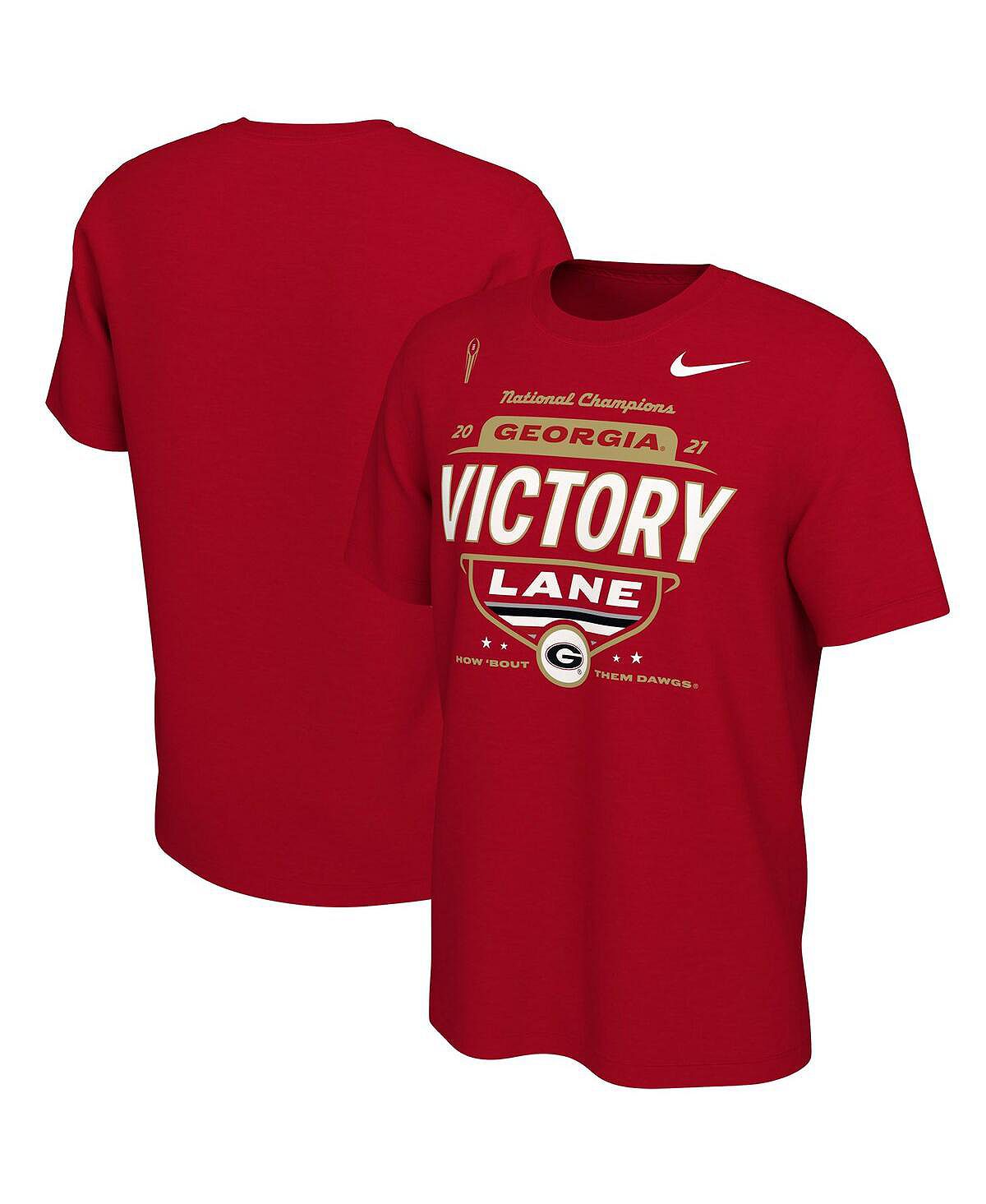 цена Мужская футболка red georgia bulldogs college football playoff 2021 national champions locker room Nike, красный