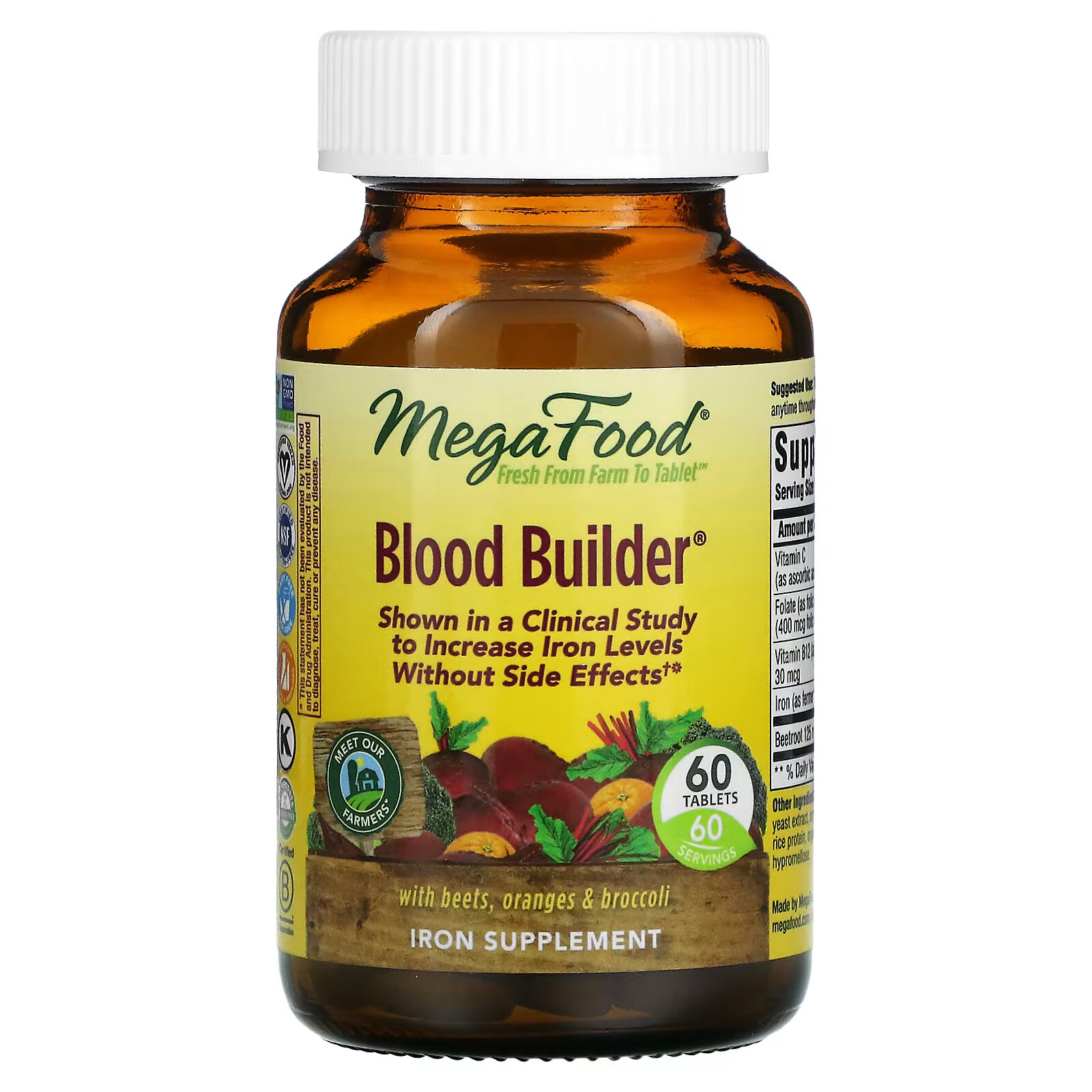 MegaFood, Blood Builder, 60 таблеток megafood селен 60 таблеток