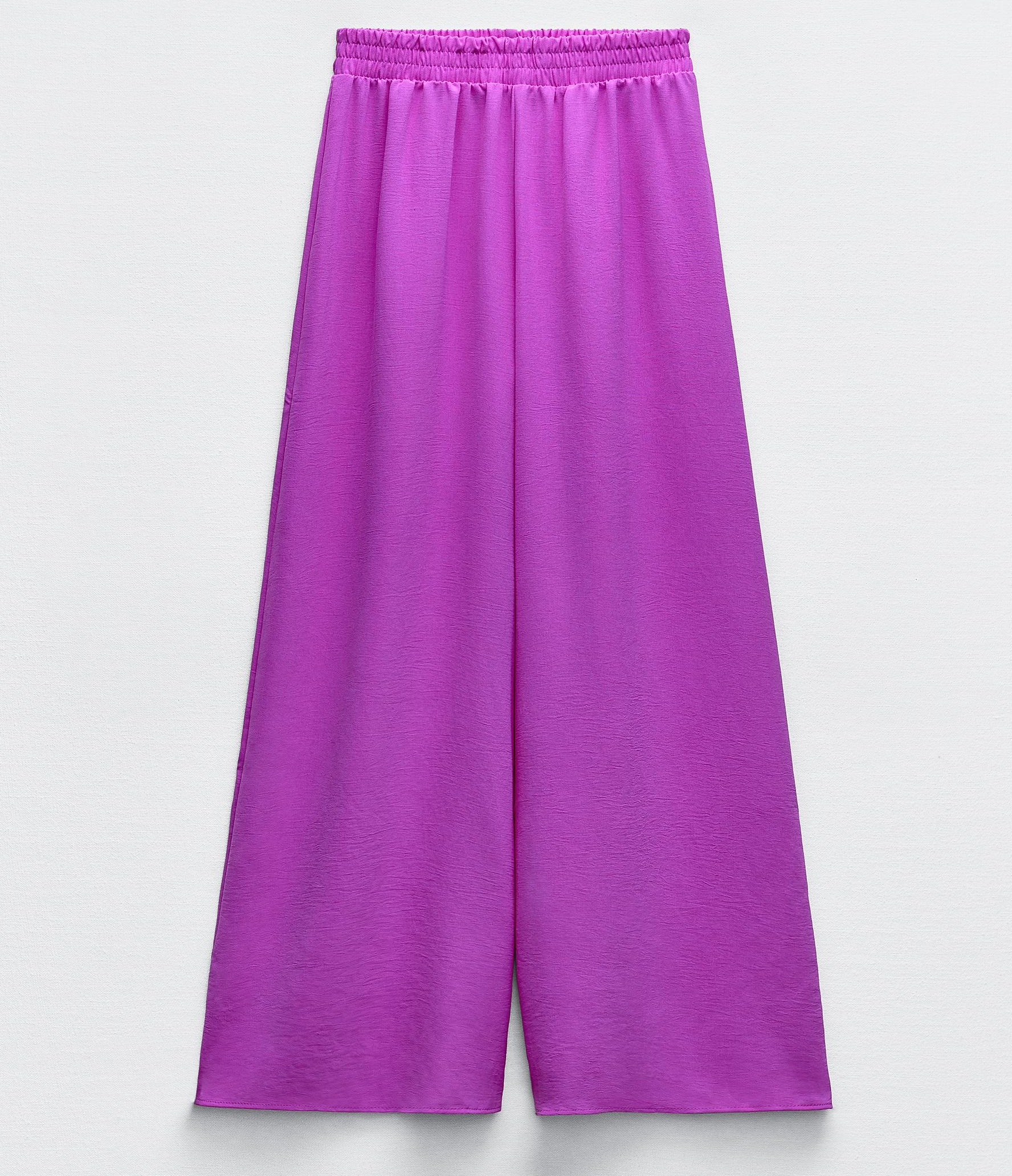 Брюки Zara Flowing Palazzo, фиолетовый брюки zara flowing рыжевато коричневый