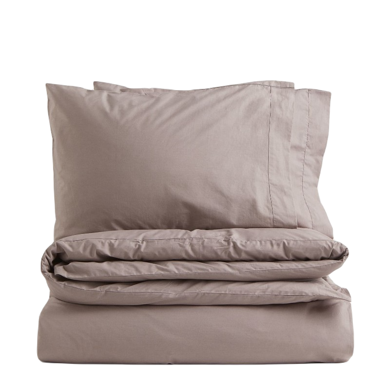 Комплект двуспального постельного белья H&M Home, серый цена и фото