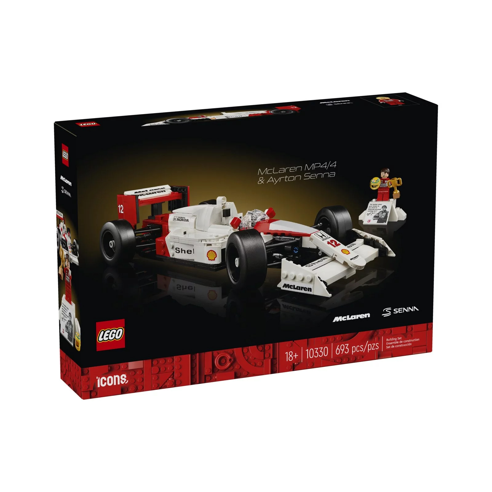 Конструктор Lego Icons McLaren MP4/4 & Ayrton Senna 10330, 693 детали –  заказать из-за границы с доставкой в «CDEK.Shopping»