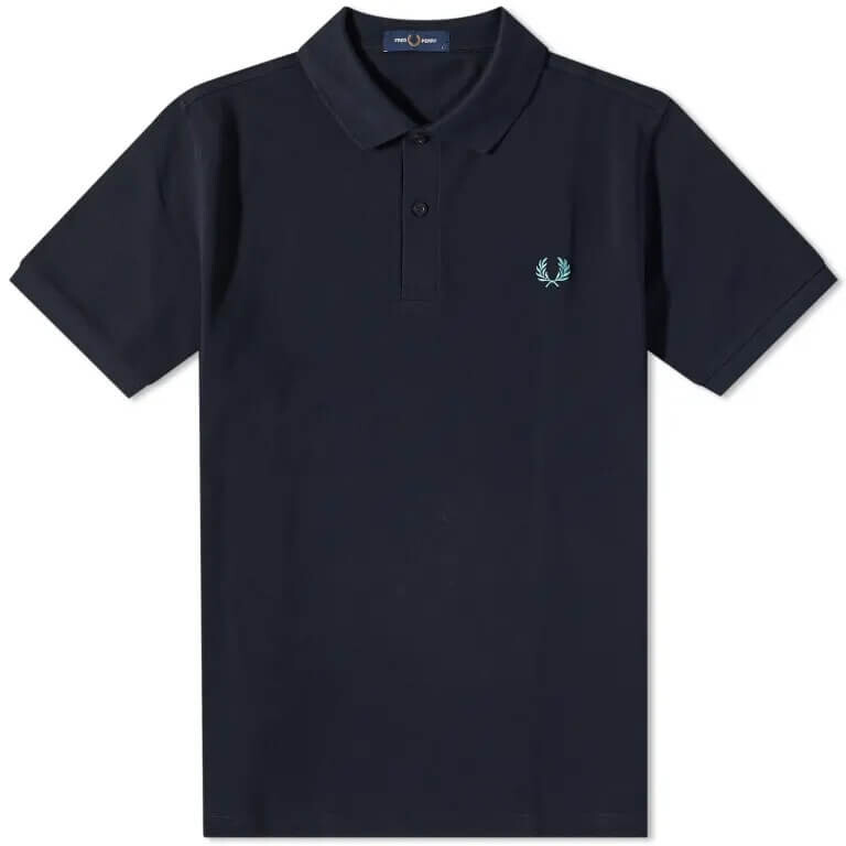 цена Однотонная рубашка-поло Fred Perry Slim Fit, темно-синий