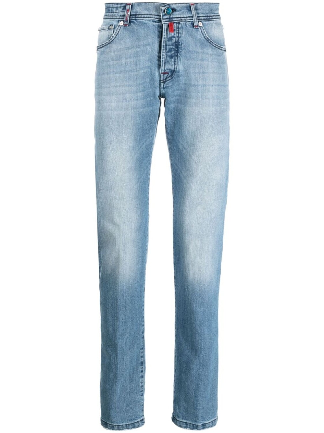 

Kiton прямые джинсы с эффектом потертости, синий
