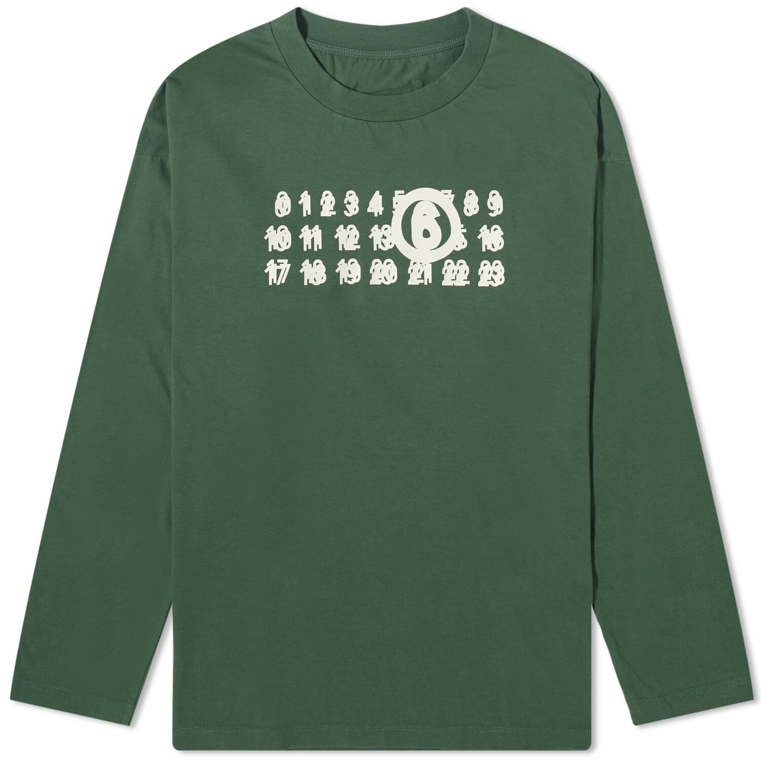 

Лонгслив MM6 Maison Margiela Logo, зеленый