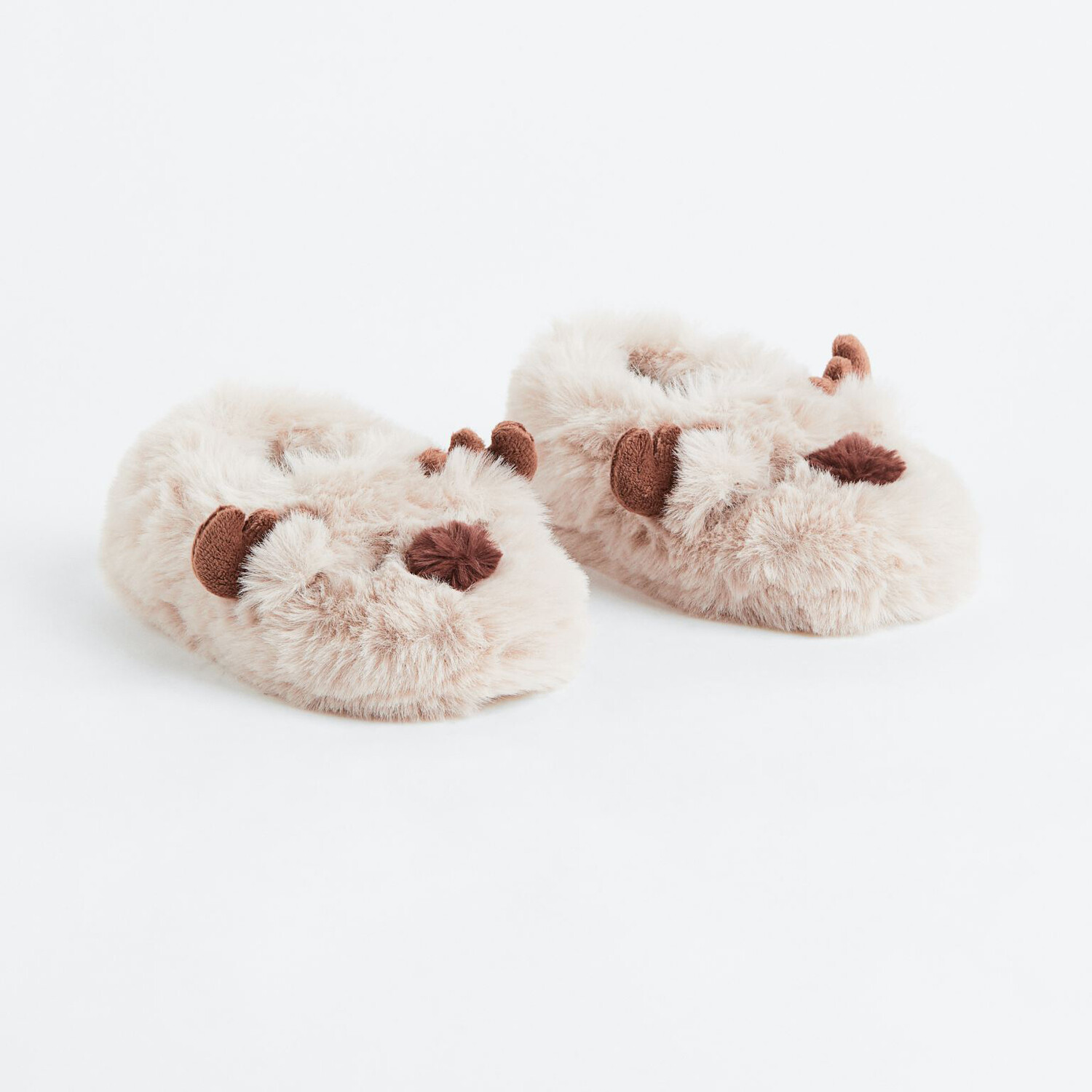 

Мягкие плюшевые тапочки H&M Reindeer, светло-бежевый
