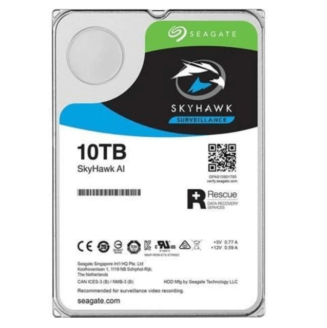 Жесткий диск Seagate SkyHawk AI Surveillance, 10 ТБ 3.5 ST10000VE0008 жесткий диск seagate hdd 10tb skyhawk st10000ve0008
