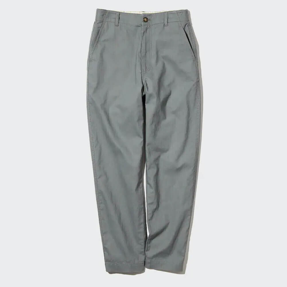 

Брюки Uniqlo Linen Cotton Blend Tapered, зелёный
