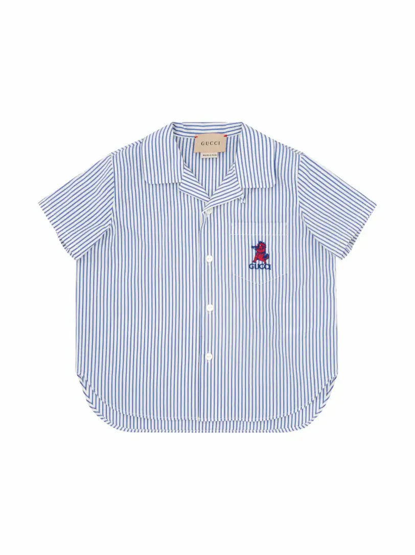 цена Хлопковая рубашка с логотипом Gucci