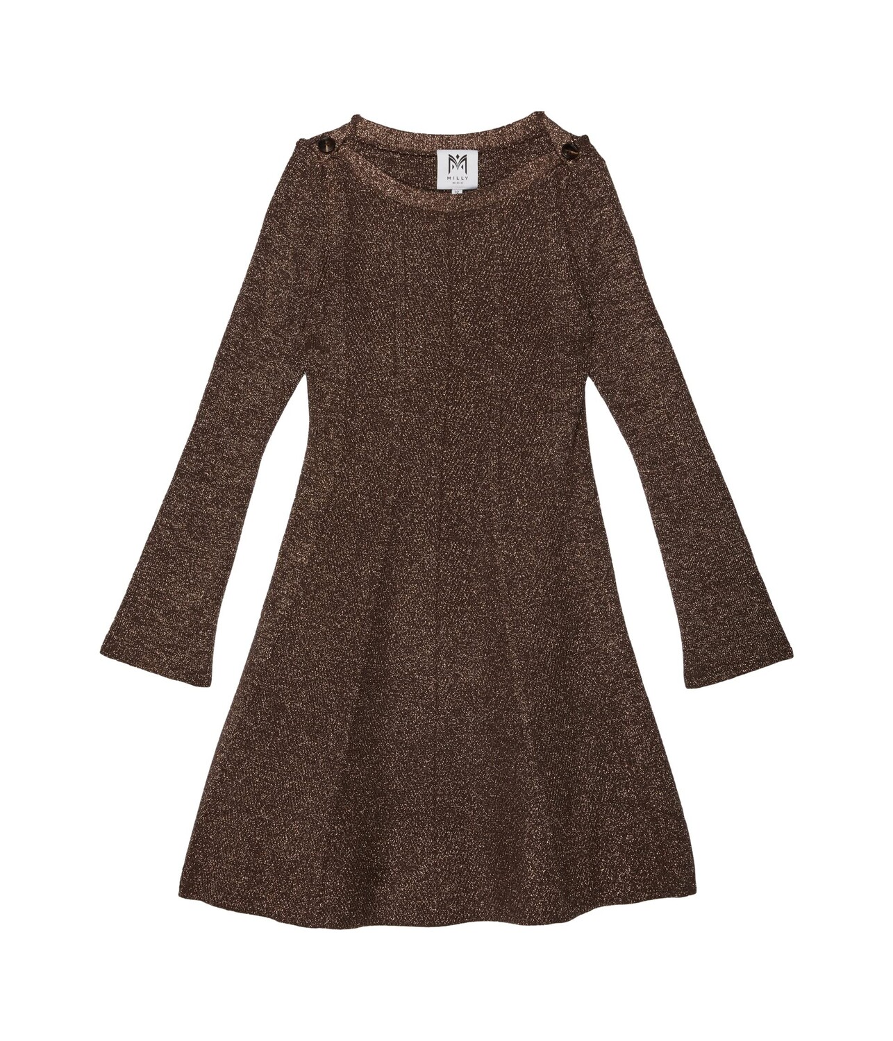 

Платье MILLY MINIS, Metallic Button Shoulder Sweaterdress