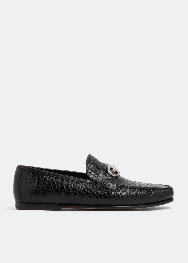 

Лоферы FERRAGAMO Gancini loafers, черный