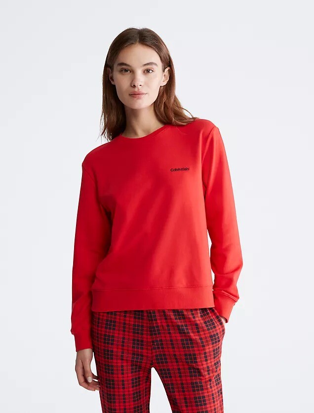 

Свитшот Calvin Klein Modern Cotton Holiday Lounge, красный