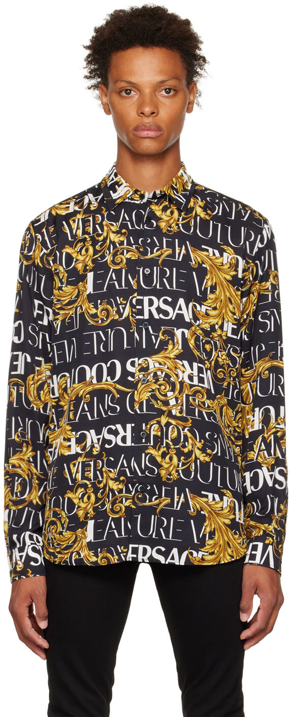 

Черная рубашка с гирляндой Versace Jeans Couture