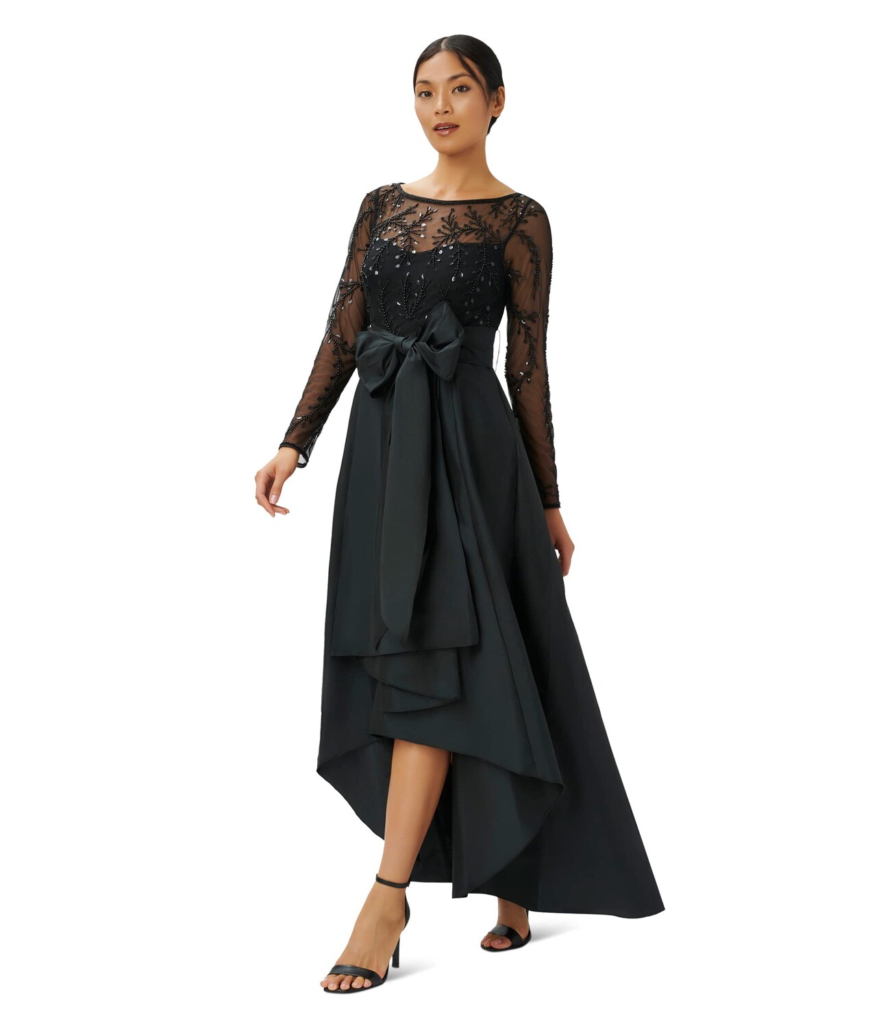 

Платье Adrianna Papell, Beaded Bodice with Stretch Taffeta High-Low Hem Ball Skirt