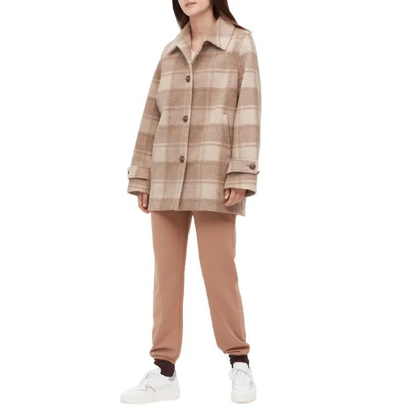 

Пальто Uniqlo Brushed shirt, бежевый