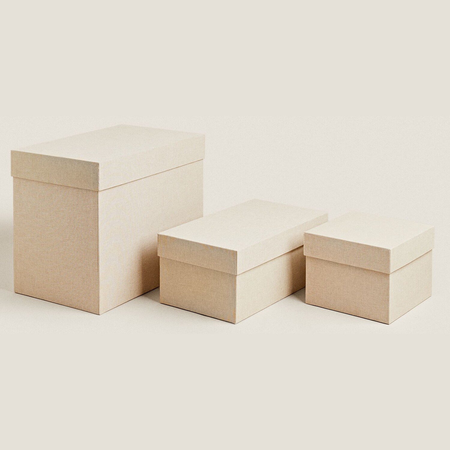 

Коробка Zara Home With Linen-effect Lining, кремовый