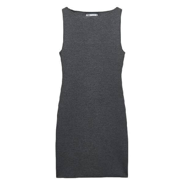 

Платье Zara Short Stretch Knit, темно-серый