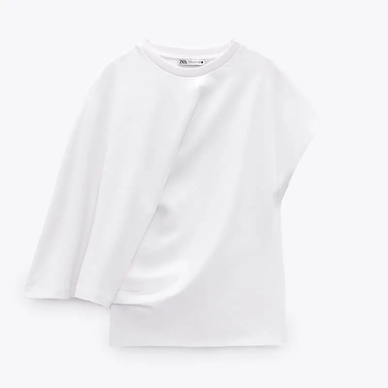 

Футболка Zara Asymmetric Voluminous, белый