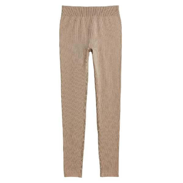 

Леггинсы H&M Thermolite Ribbed, светло-бежевый