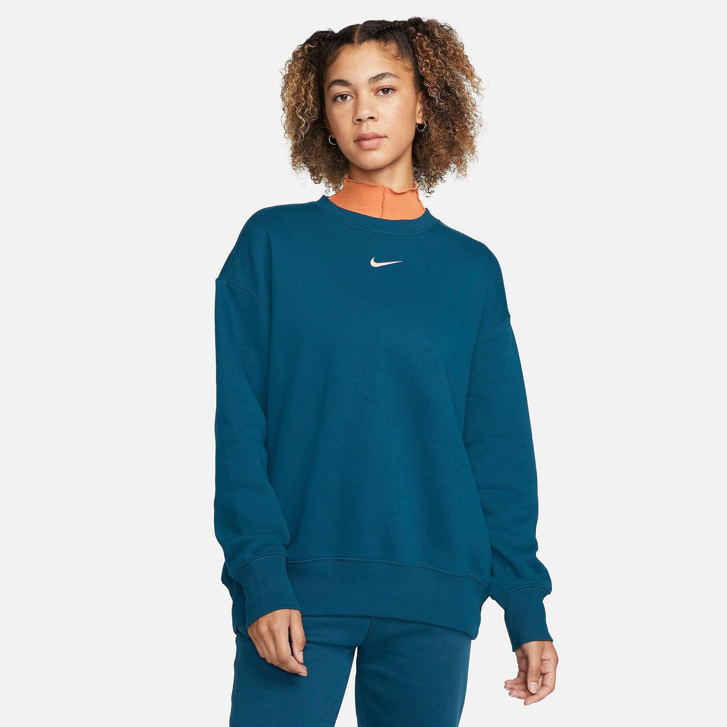

Женская флисовая толстовка оверсайз с круглым вырезом Nike Sportswear Phoenix, синий
