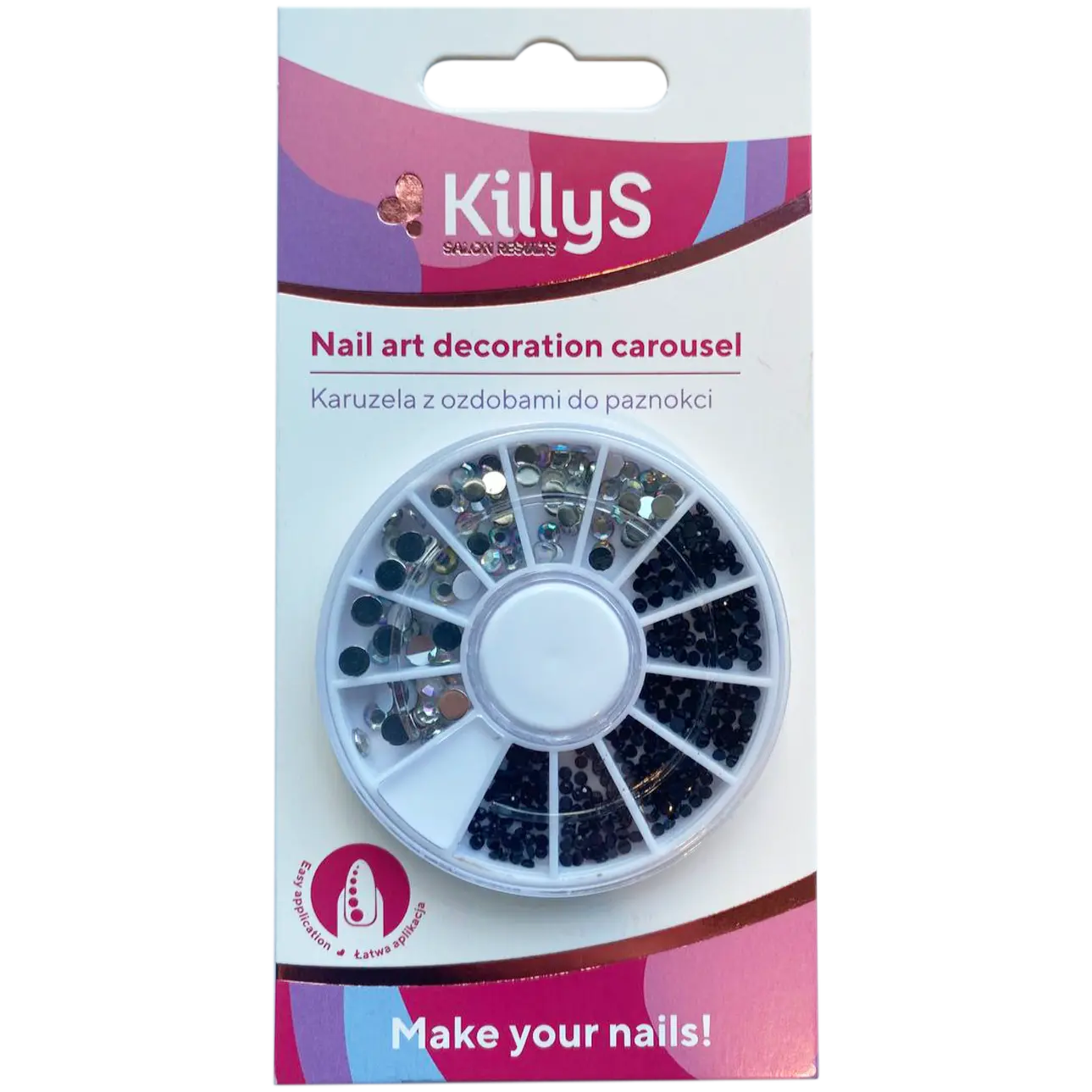 

Killys Silver-Black карусель с украшениями для ногтей, 1 упаковка