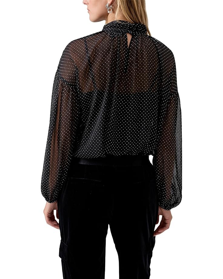 

Блуза Sanctuary Sheer Volume Metallic Blouse, черный