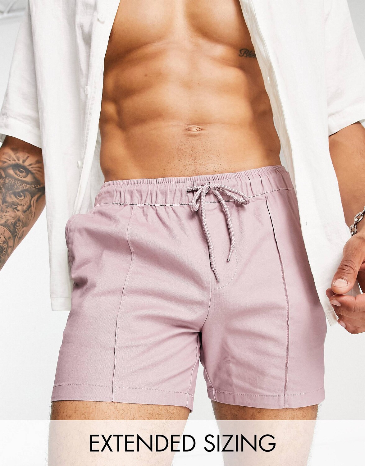 

Розовые узкие шорты чинос с эластичной талией ASOS DESIGN