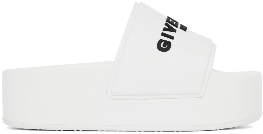 

Белые босоножки на платформе с логотипом Givenchy