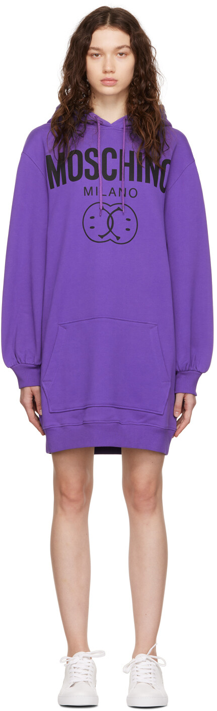 

Мини-платье Purple Smiley Edition с двойным смайликом Moschino