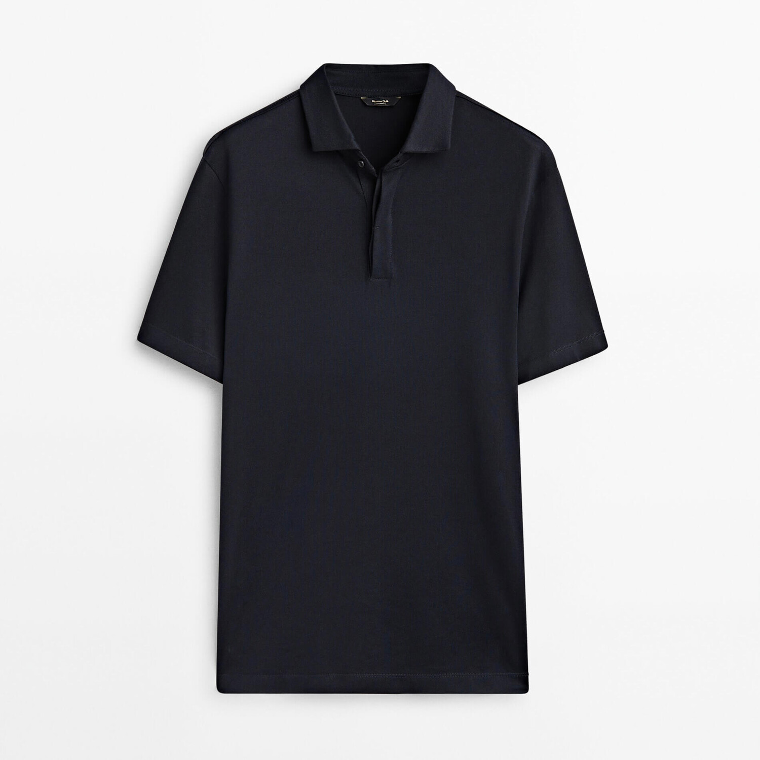 

Поло Massimo Dutti Short Sleeve Gassed Cotton, темно-синий