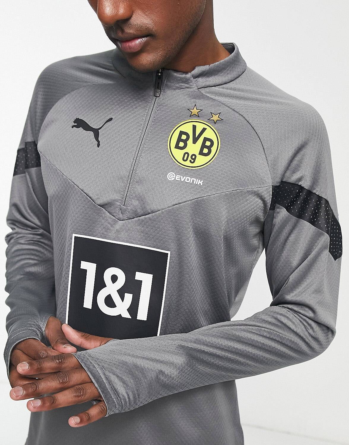 

Серый тренировочный топ на молнии 1/4 Puma BVB