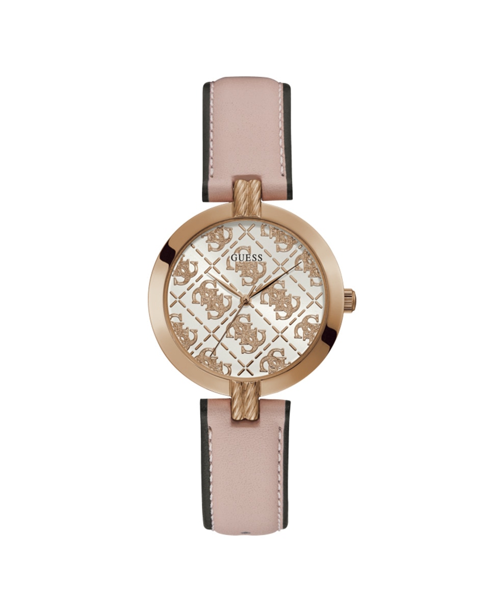 Женские часы G luxe GW0027L2 из кожи с розовым ремешком Guess, розовый