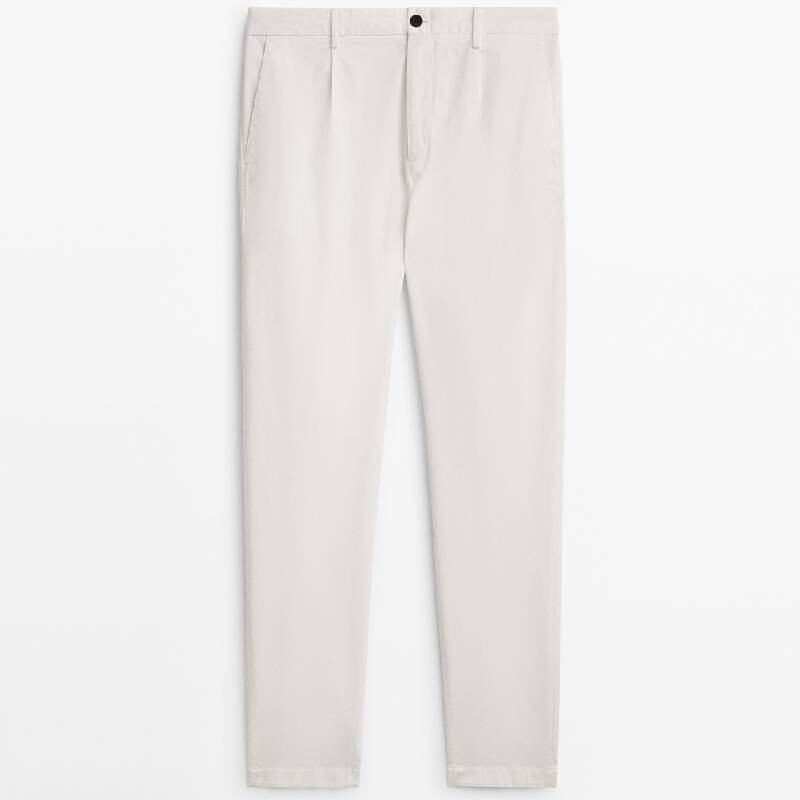 

Брюки Massimo Dutti Relaxed Fit Twill, белый