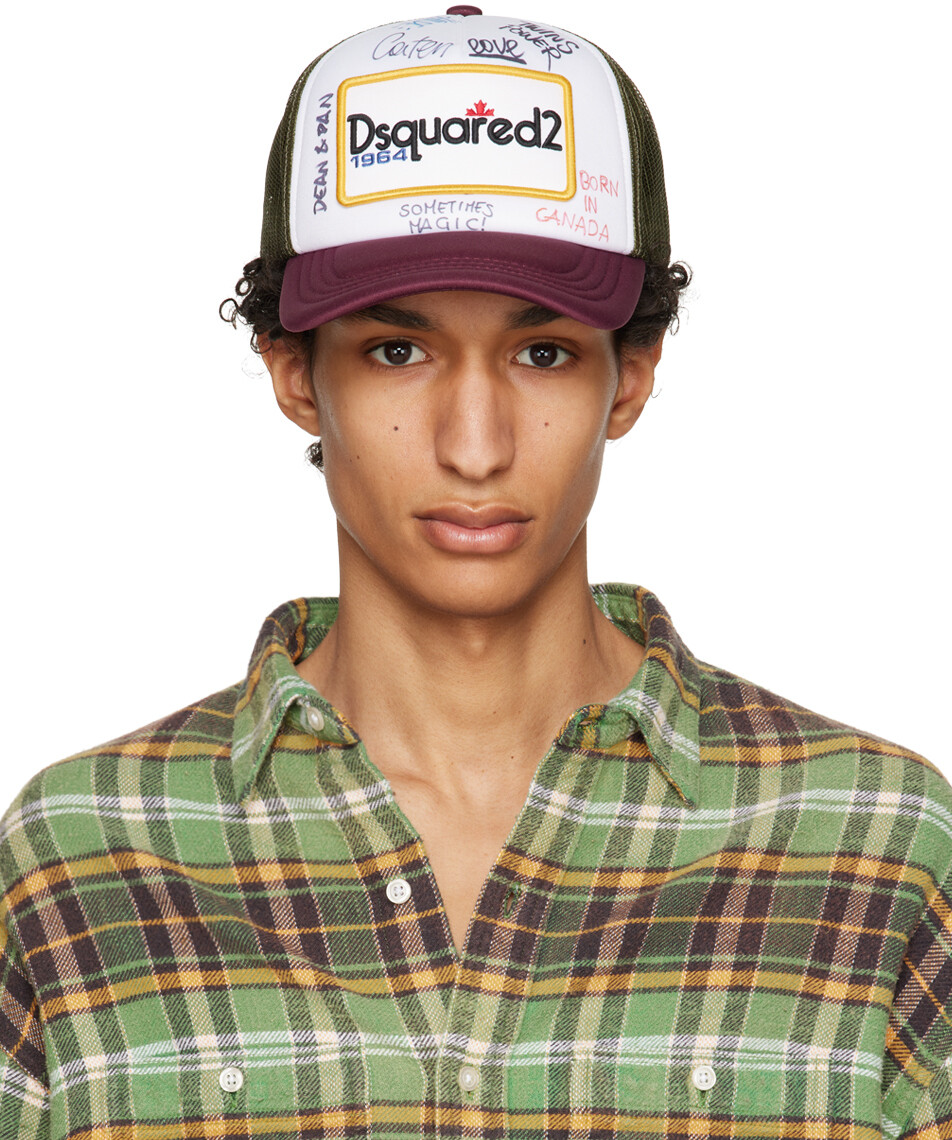 

Белая бейсболка с нашивкой цвета хаки Dsquared2