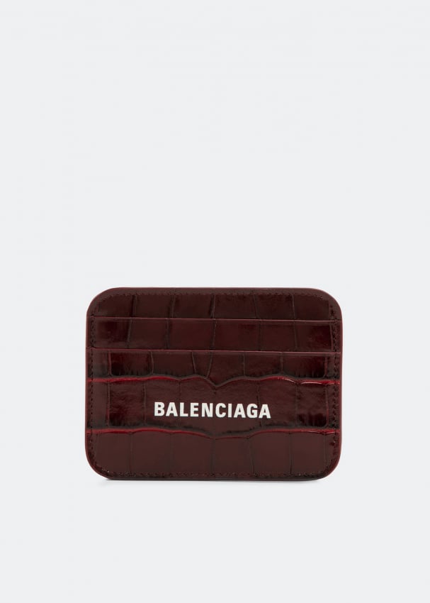 Картхолдер BALENCIAGA Cash card holder, красный бежевая длинная визитница теплая balenciaga