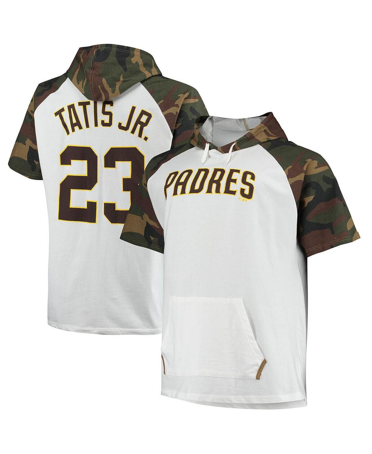 

Мужская футболка fernando tatis jr. white, camo san diego padres player big and tall с капюшоном с регланами Profile, мульти