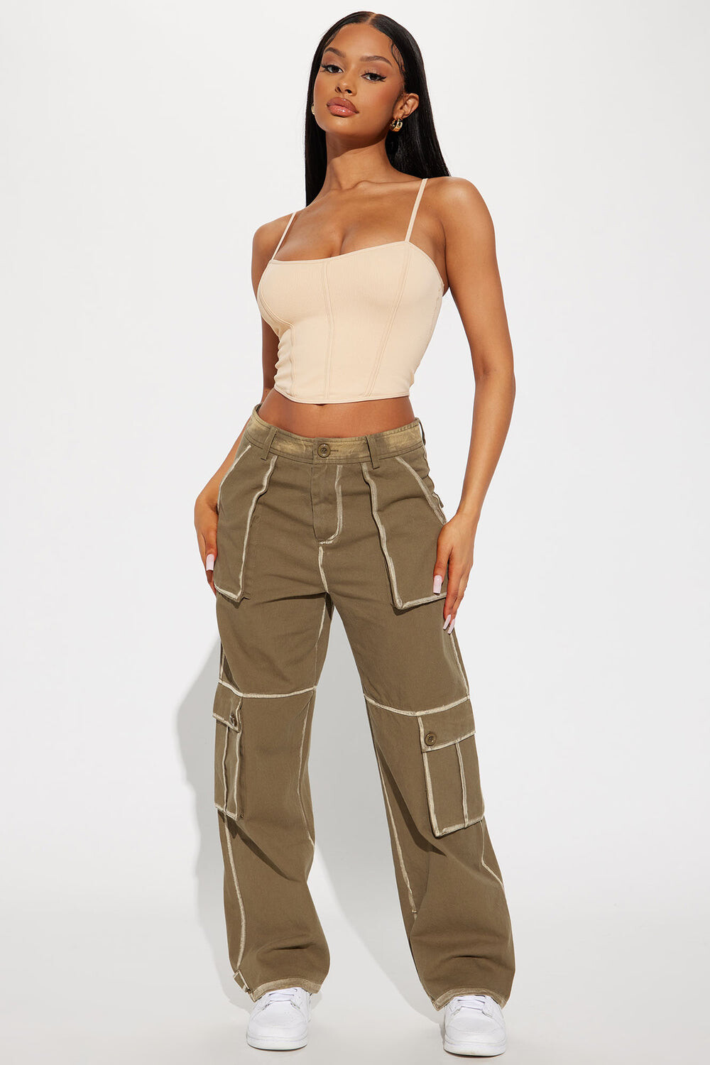 

Брюки карго Fashion Nova PGI5812, оливковый