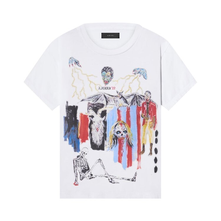 

Футболка Amiri x Wes Lang Blood 38 Tee 'White', белый
