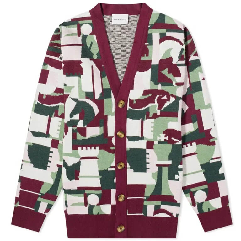 

Кардиган Drole de Monsieur Intarsia Chess, розовый