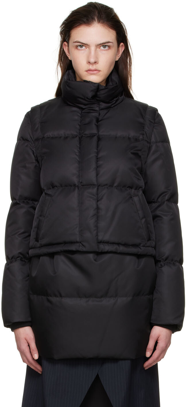

Черный нейлоновый пуховик MM6 Maison Margiela