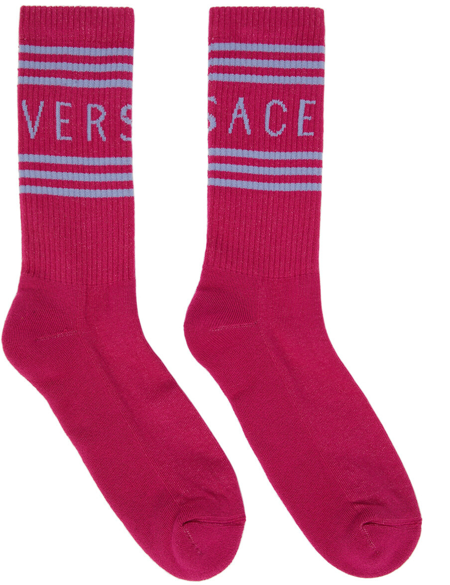 

Розовые носки с логотипом Versace