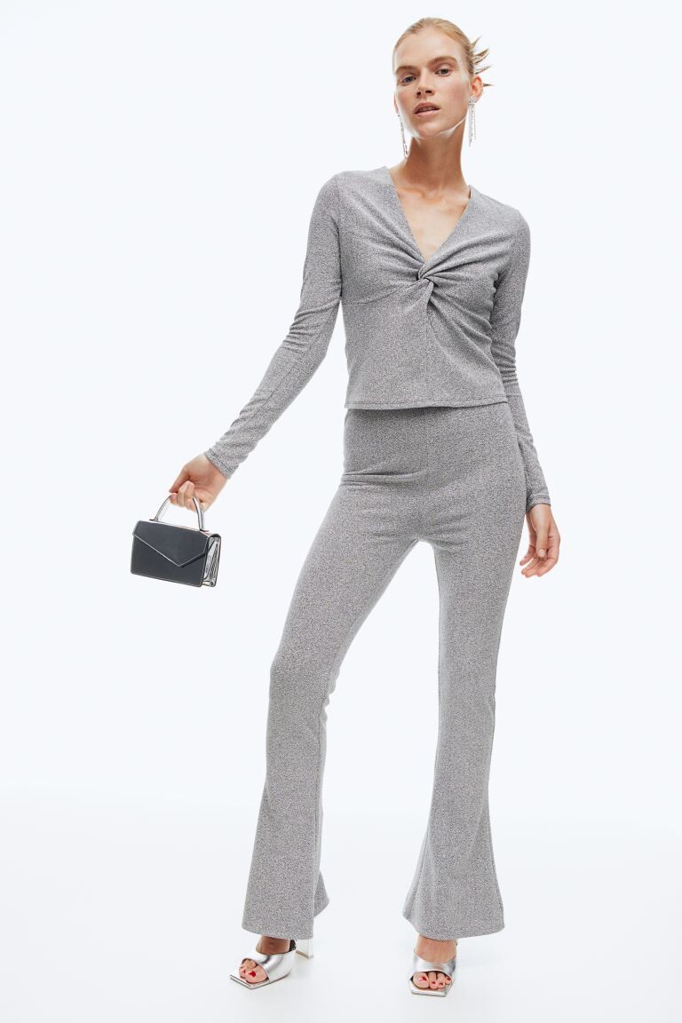 

Расклешенные леггинсы H&M, серебристый