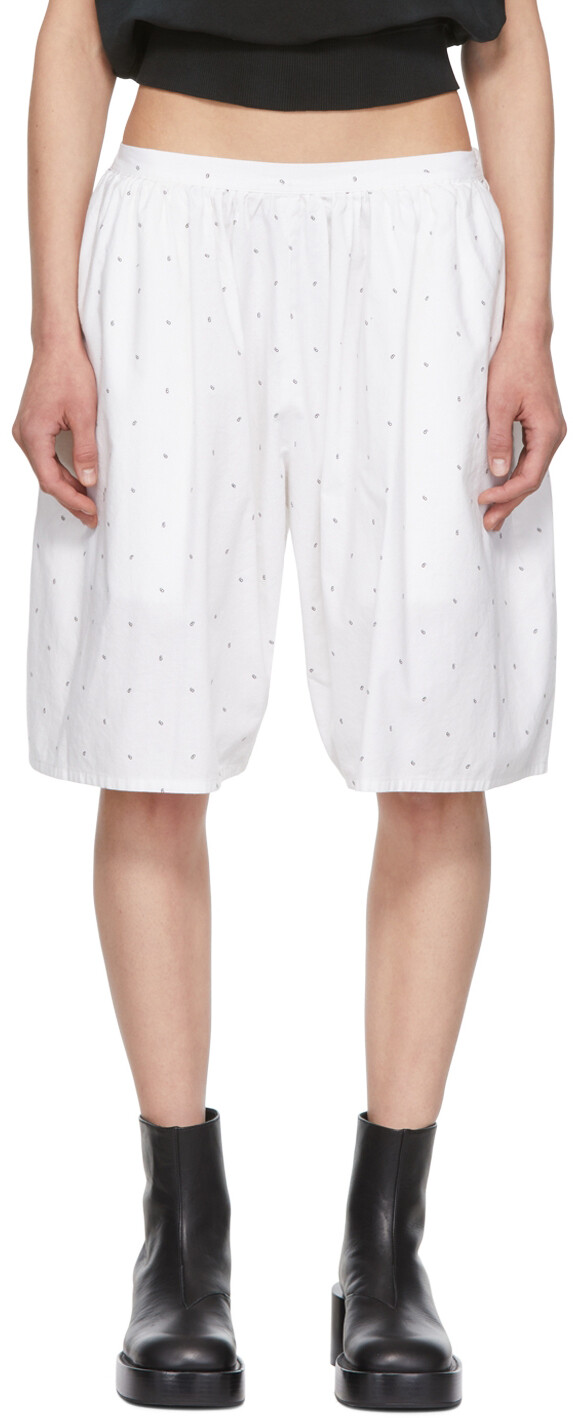 

Белые хлопковые шорты MM6 Maison Margiela