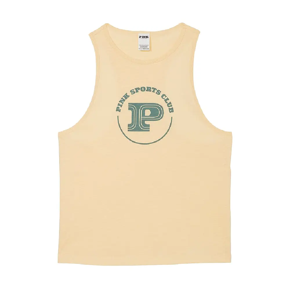 

Топ Victoria's Secret Pink Cotton Racerback Tank, светло-желтый
