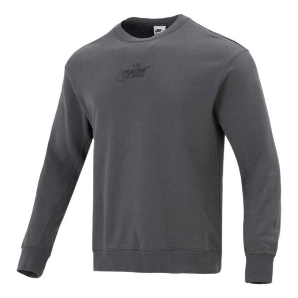 

Толстовка Men's Nike Logo Embroidered Loose Round Neck Gray, Серый