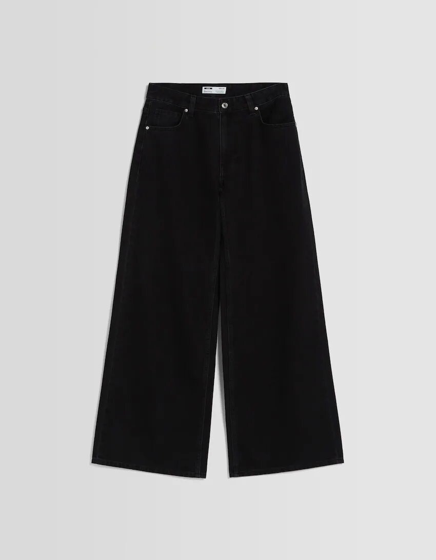 

Джинсы Bershka Wide leg, чёрный