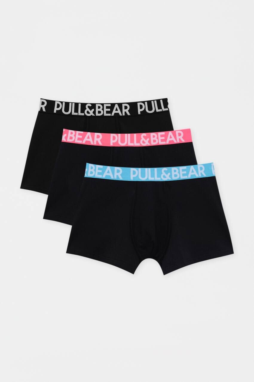 

Комплект из 3 боксеров с контрастным поясом. Pull&Bear