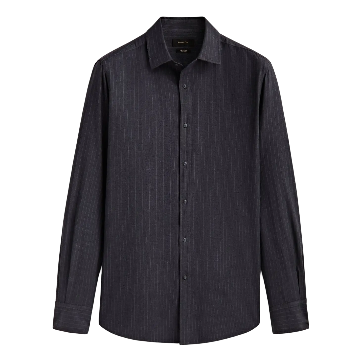 

Рубашка Massimo Dutti Regular Fit Cotton Pinstripe, темно-синий