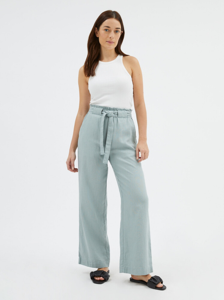 

Широкие брюки из смесовой льняной ткани Sage Green George., зеленый