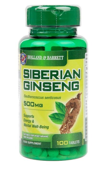 

Holland & Barret Siberian Ginseng 500 mg экстракт женьшеня в капсулах, 100 шт.