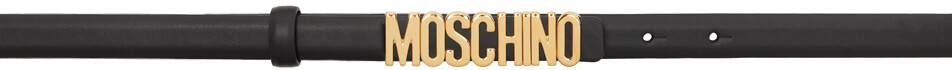 

Черный ремень из телячьей кожи Moschino